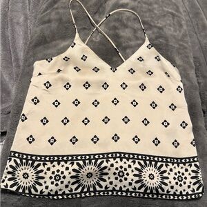 H&M Black and Cream Patterned Camisole